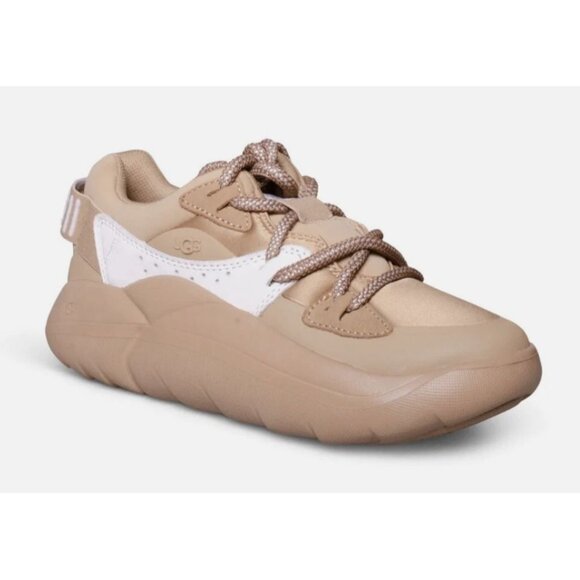 UGG Women's Sand/White LA Alto Cloud Lace Platform Fashion Sneaker Size 6 - Picture 1 of 13